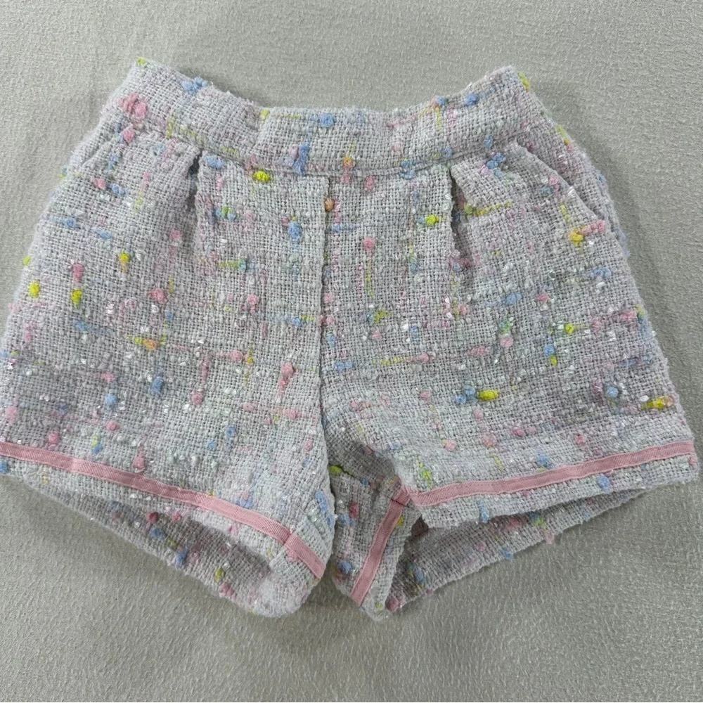 Janie and Jack Boucle Pastel Girl's Shorts Sz 12-18 Mo